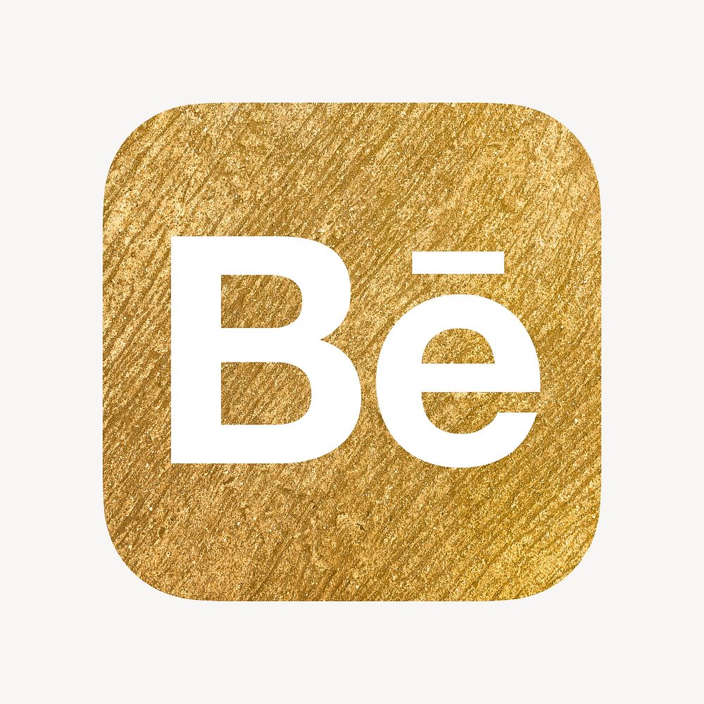 Behance icon for social media in gold design psd. 13 MAY 2022 - BANGKOK, THAILAND
