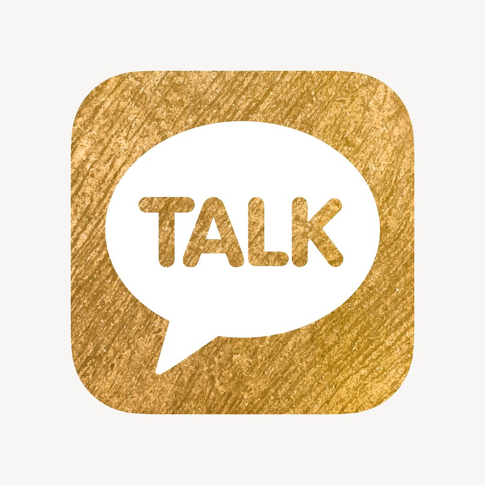 KakaoTalk icon for social media in gold design vector. 13 MAY 2022 - BANGKOK, THAILAND