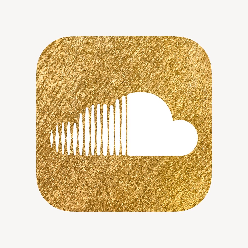 Soundcloud icon for social media in gold design psd. 13 MAY 2022 - BANGKOK, THAILAND