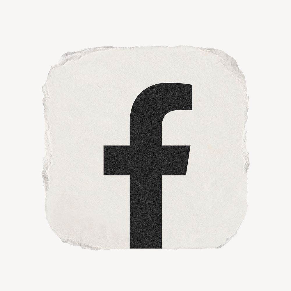 Facebook icon for social media in ripped paper design psd. 13 MAY 2022 - BANGKOK, THAILAND