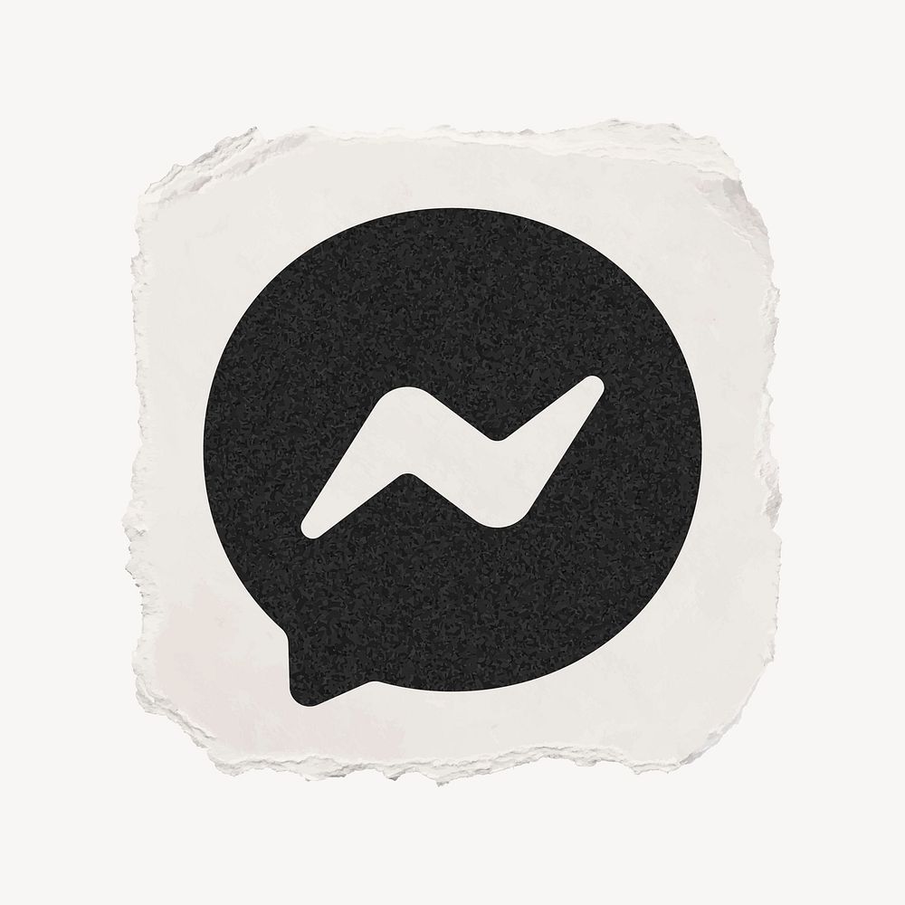 Messenger icon for social media in ripped paper design vector. 13 MAY 2022 - BANGKOK, THAILAND