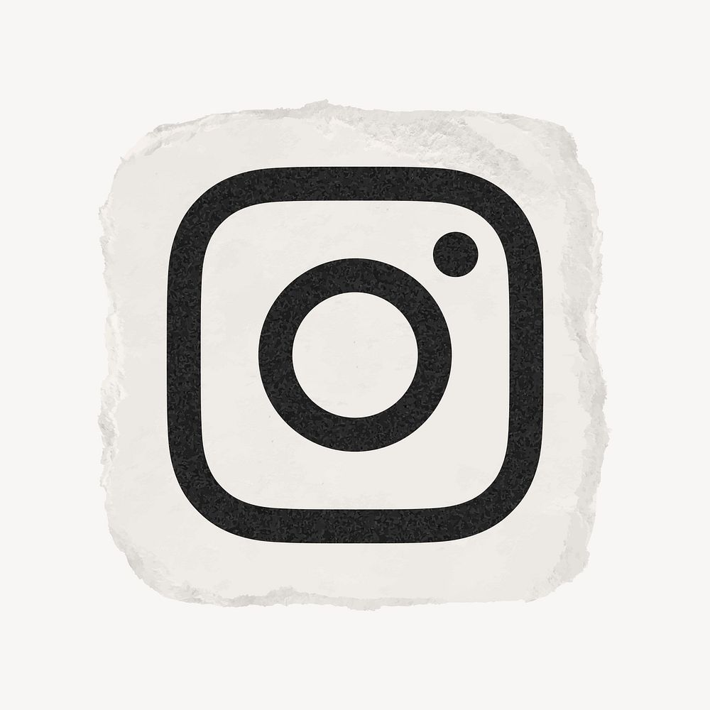 Instagram icon for social media in ripped paper design vector. 13 MAY 2022 - BANGKOK, THAILAND