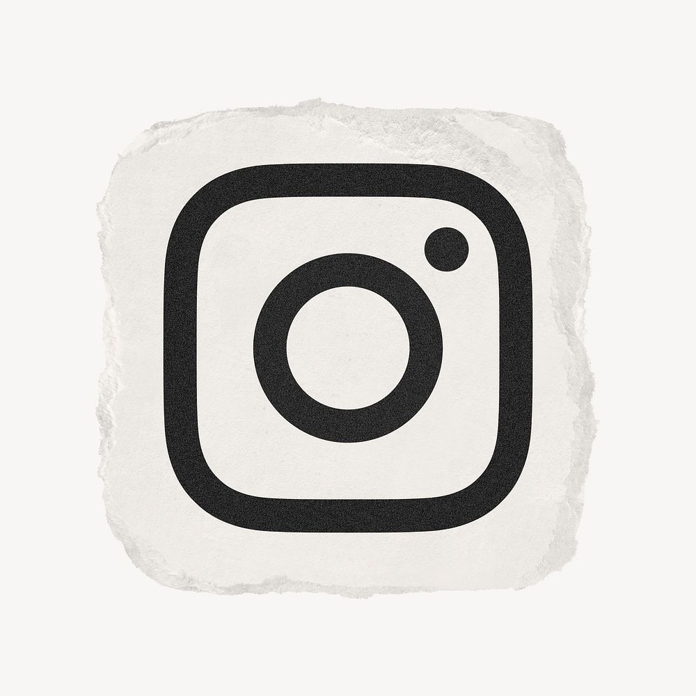 Instagram icon for social media in ripped paper design psd. 13 MAY 2022 - BANGKOK, THAILAND