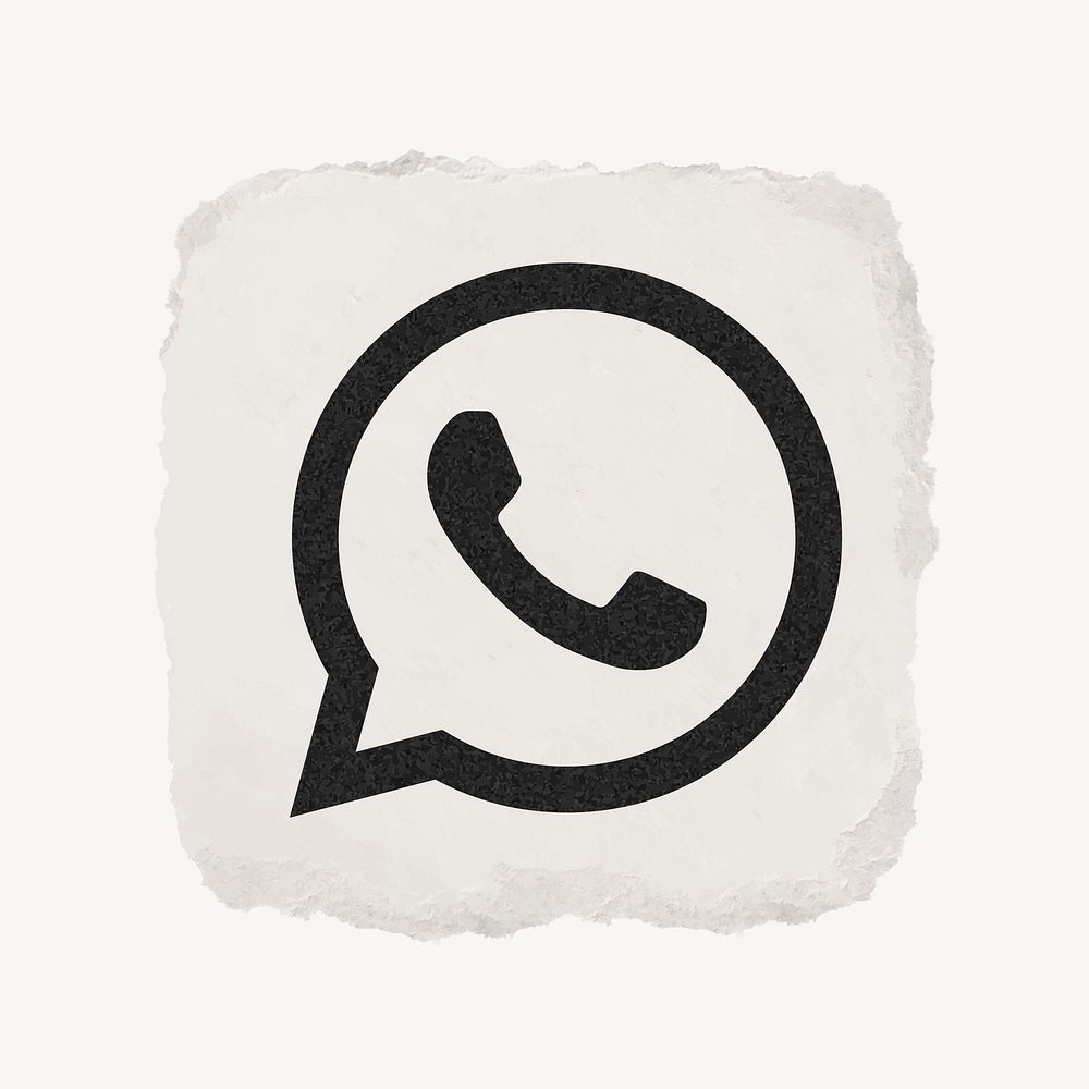 WhatsApp icon for social media in ripped paper design vector. 13 MAY 2022 - BANGKOK, THAILAND
