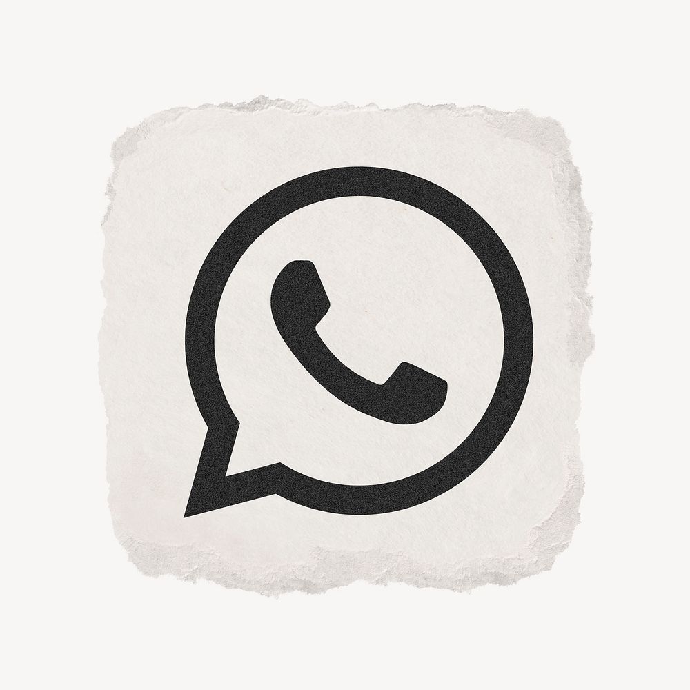 WhatsApp icon for social media in ripped paper design. 13 MAY 2022 - BANGKOK, THAILAND