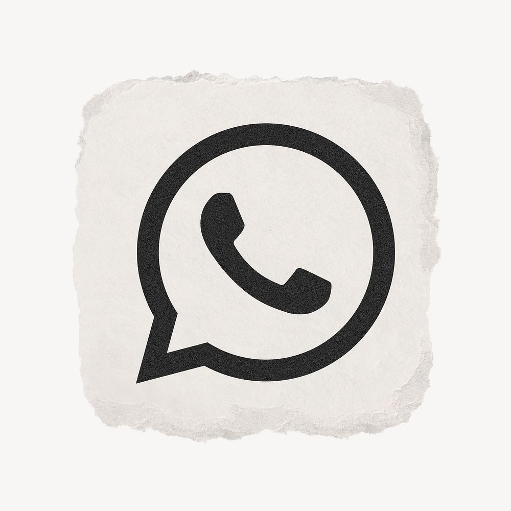 WhatsApp icon for social media in ripped paper design psd. 13 MAY 2022 - BANGKOK, THAILAND