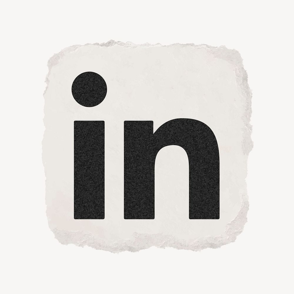 LinkedIn icon for social media in ripped paper design vector. 13 MAY 2022 - BANGKOK, THAILAND