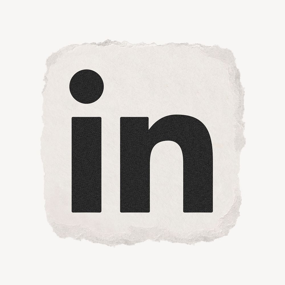 LinkedIn icon for social media in ripped paper design. 13 MAY 2022 - BANGKOK, THAILAND