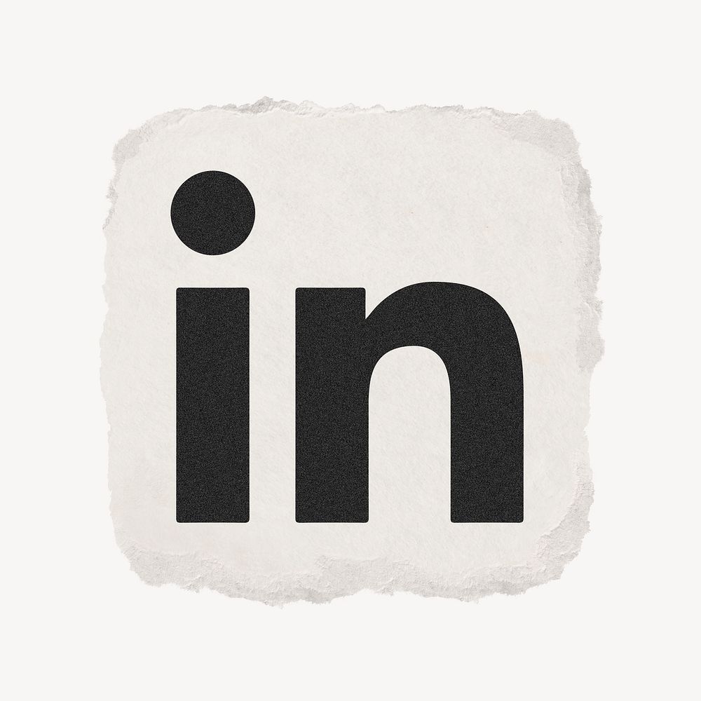 LinkedIn icon for social media in ripped paper design psd. 13 MAY 2022 - BANGKOK, THAILAND