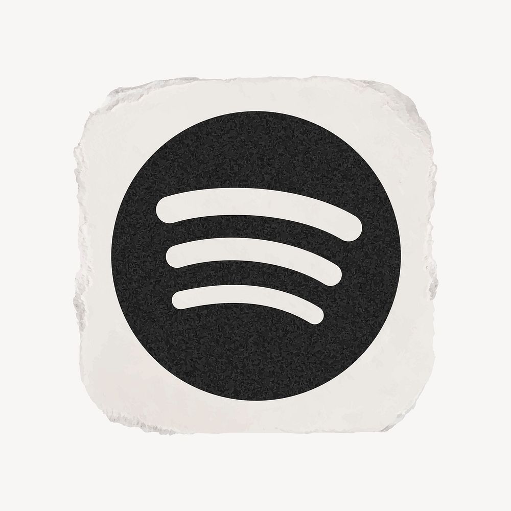 Spotify icon for social media in ripped paper design vector. 13 MAY 2022 - BANGKOK, THAILAND