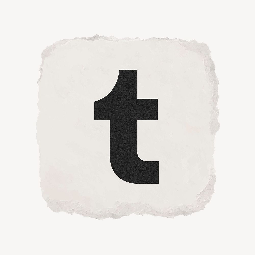 Tumblr icon for social media in ripped paper design vector. 13 MAY 2022 - BANGKOK, THAILAND