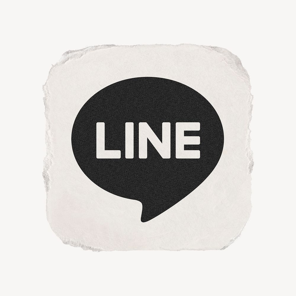 LINE icon for social media in ripped paper design. 13 MAY 2022 - BANGKOK, THAILAND