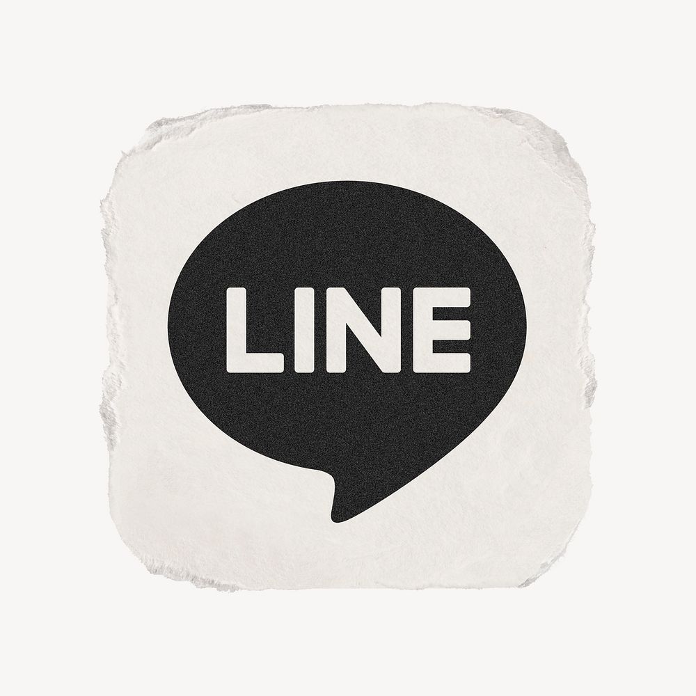 LINE icon for social media in ripped paper design psd. 13 MAY 2022 - BANGKOK, THAILAND
