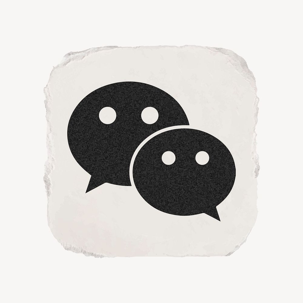 WeChat icon for social media in ripped paper design vector. 13 MAY 2022 - BANGKOK, THAILAND