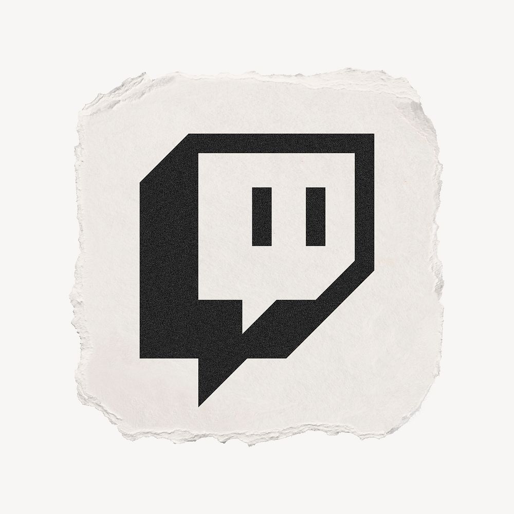 Twitch icon for social media in ripped paper design. 13 MAY 2022 - BANGKOK, THAILAND