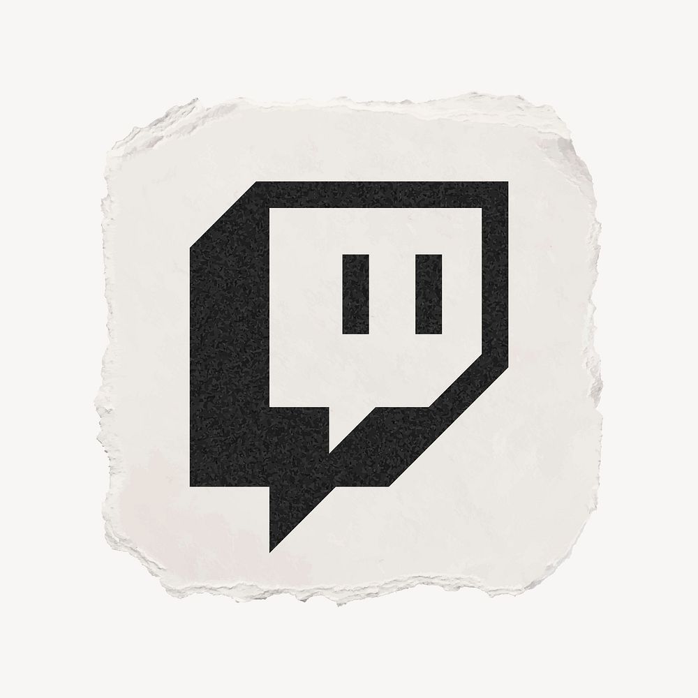 Twitch icon for social media in ripped paper design vector. 13 MAY 2022 - BANGKOK, THAILAND