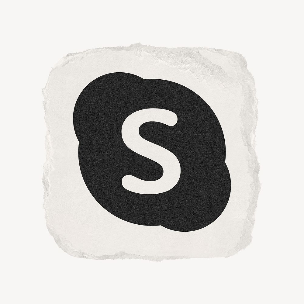 Skype icon for social media in ripped paper design. 13 MAY 2022 - BANGKOK, THAILAND