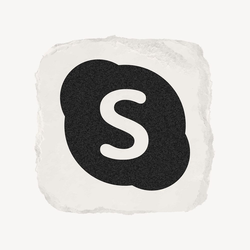 Skype icon for social media in ripped paper design vector. 13 MAY 2022 - BANGKOK, THAILAND