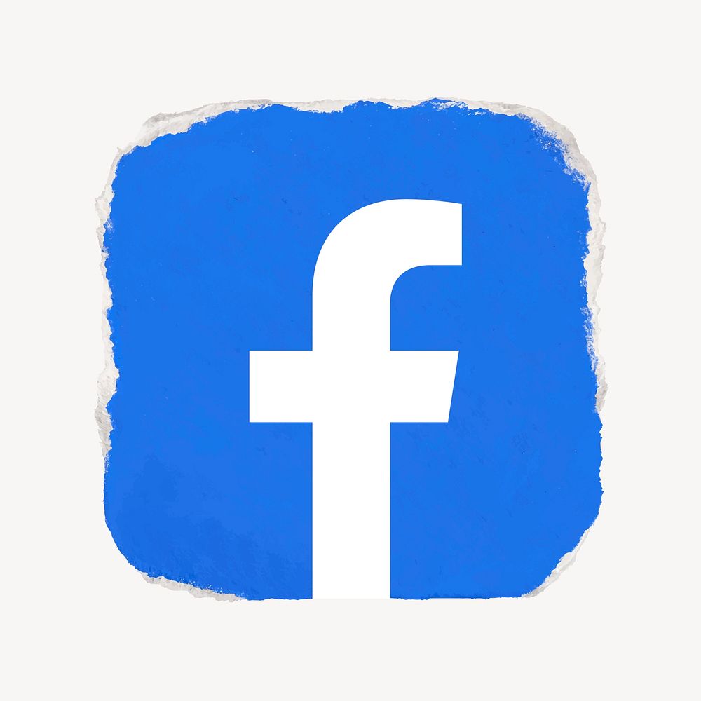Facebook icon for social media in ripped paper design vector. 13 MAY 2022 - BANGKOK, THAILAND