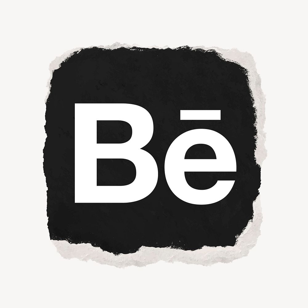 Behance icon for social media in ripped paper design vector. 13 MAY 2022 - BANGKOK, THAILAND