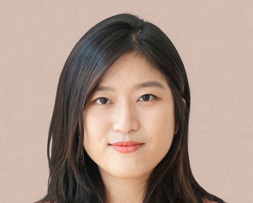 Smiling Asian young woman, face portrait