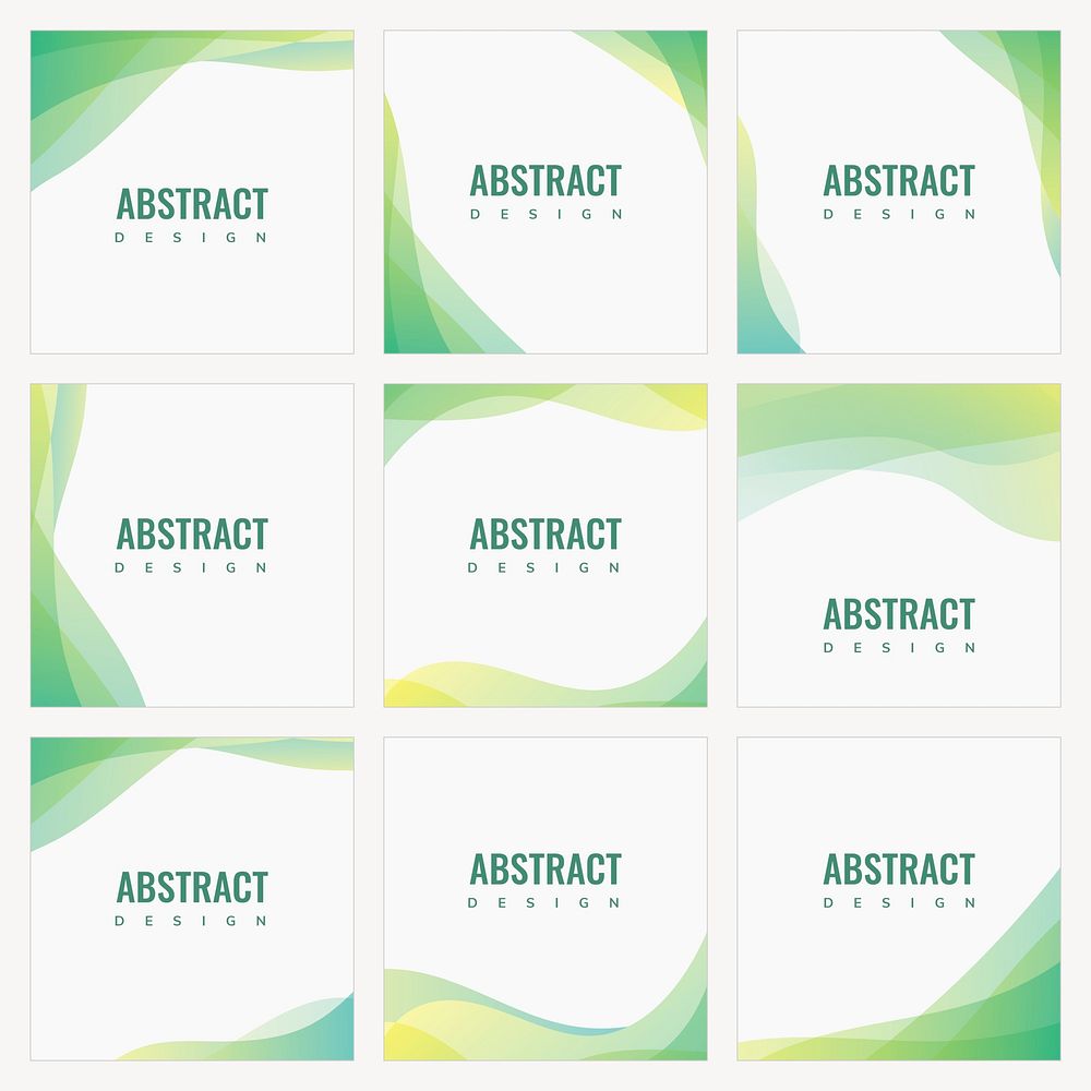 Abstract Instagram ad template vector set