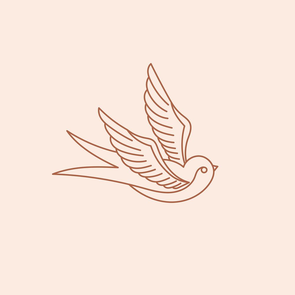 Flying bird icon psd illustration
