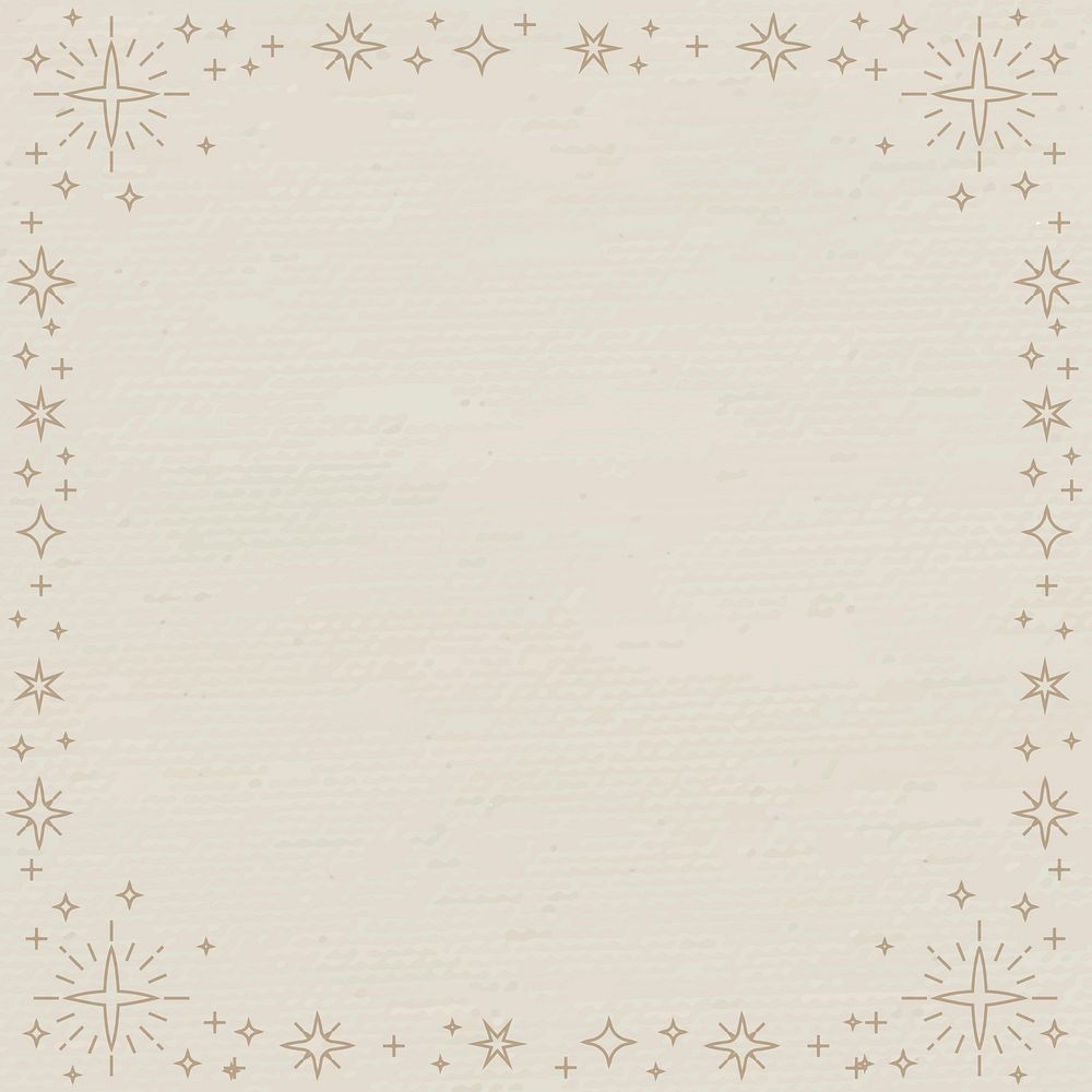 Gold mystical star frame vector on beige background