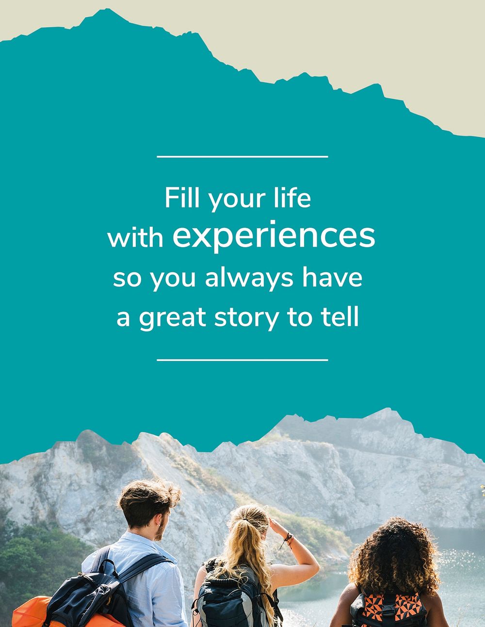 Outdoor adventure flyer template vector for travel agency