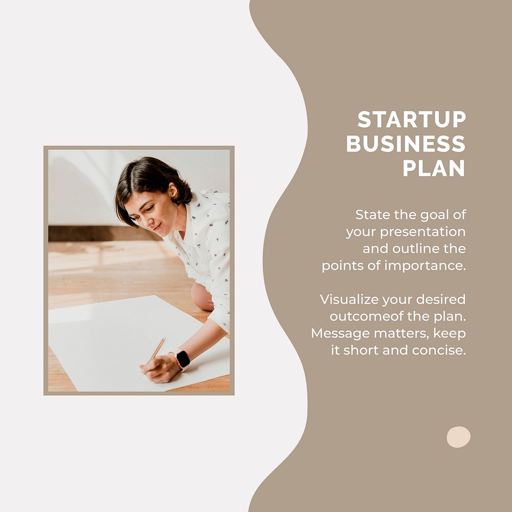 Social media post template vector for startup business plan