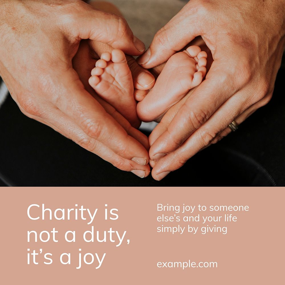 Children charity donation template vector social media post