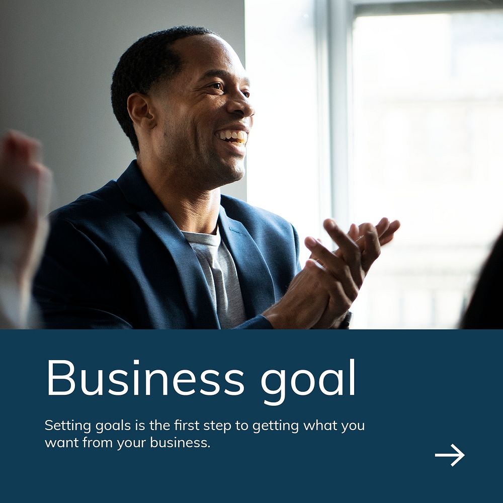 Business goal template psd for social media post