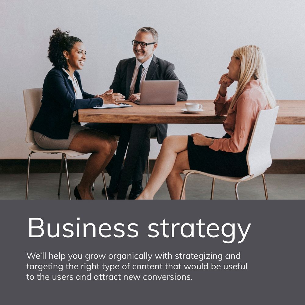Business strategy template vector for social media post