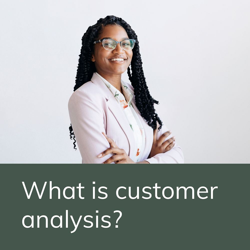 Business customer analysis template vector for social media post