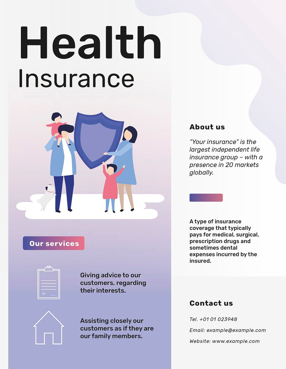 Health insurance template psd for flyer