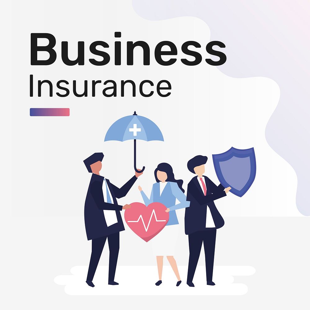 Business insurance template vector for social media post