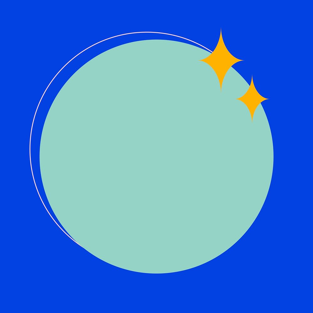 Frame vector in blue with twinkle stars