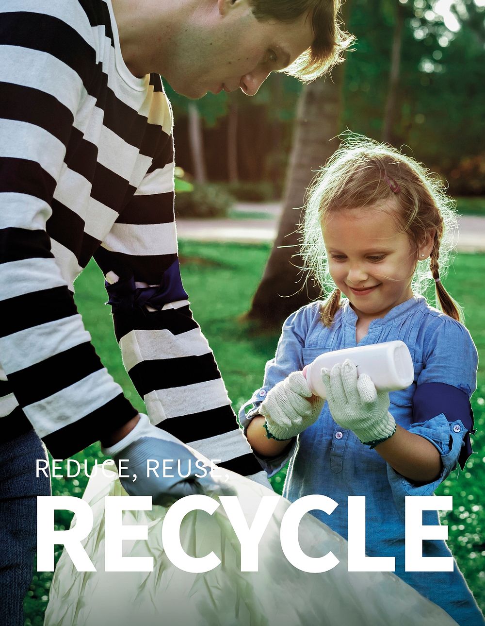 Reduce, reuse, recycle template vector for environment flyer
