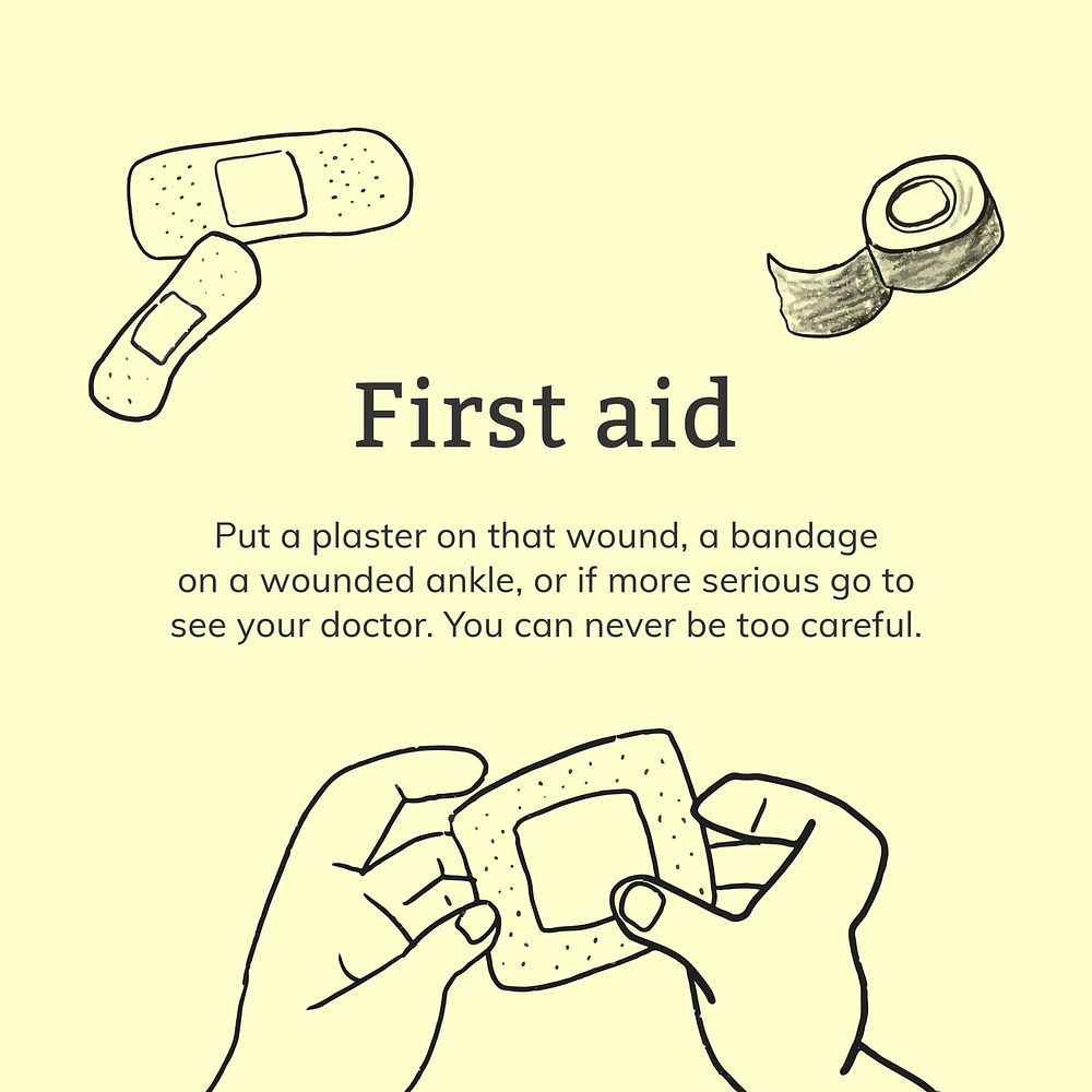 First aid template vector healthcare social media advertisement
