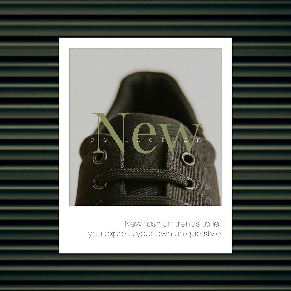 New unisex collection template vector post for fashion and sale in green and dark tone