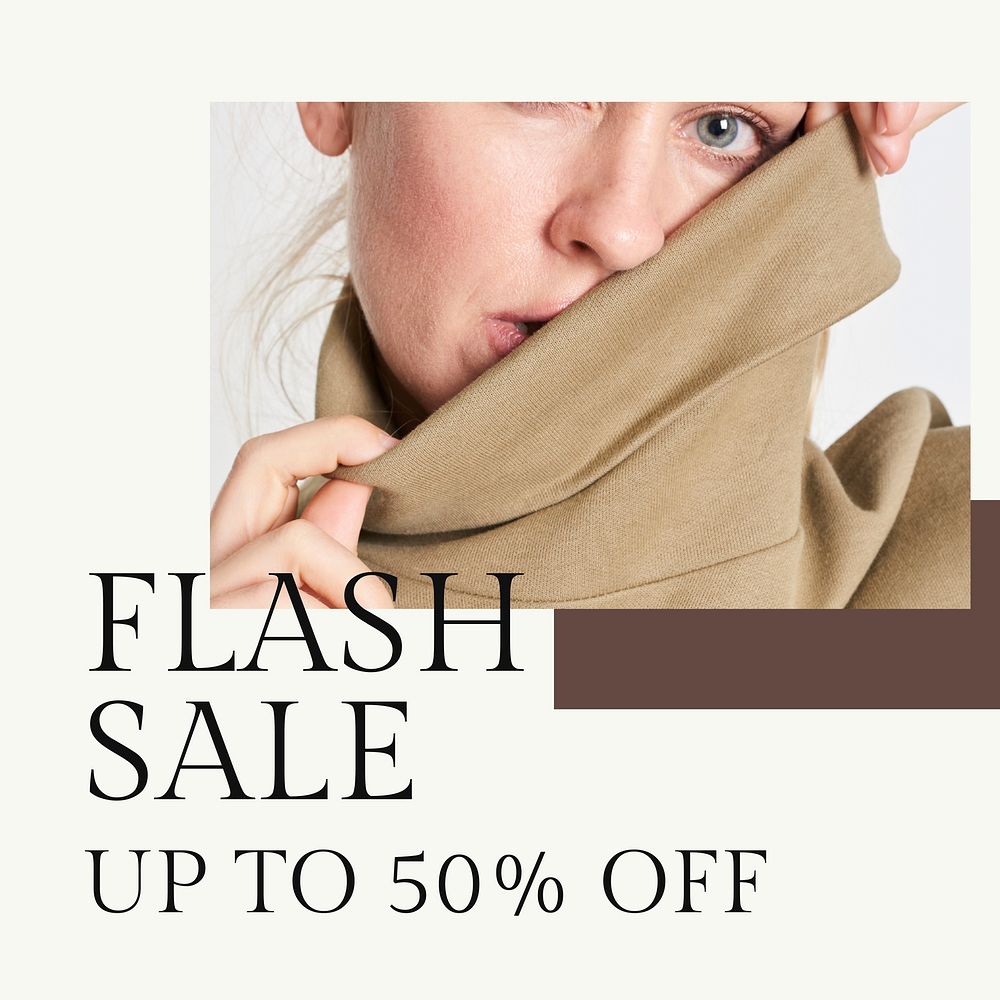 Fashion flash sale template vector for social media post