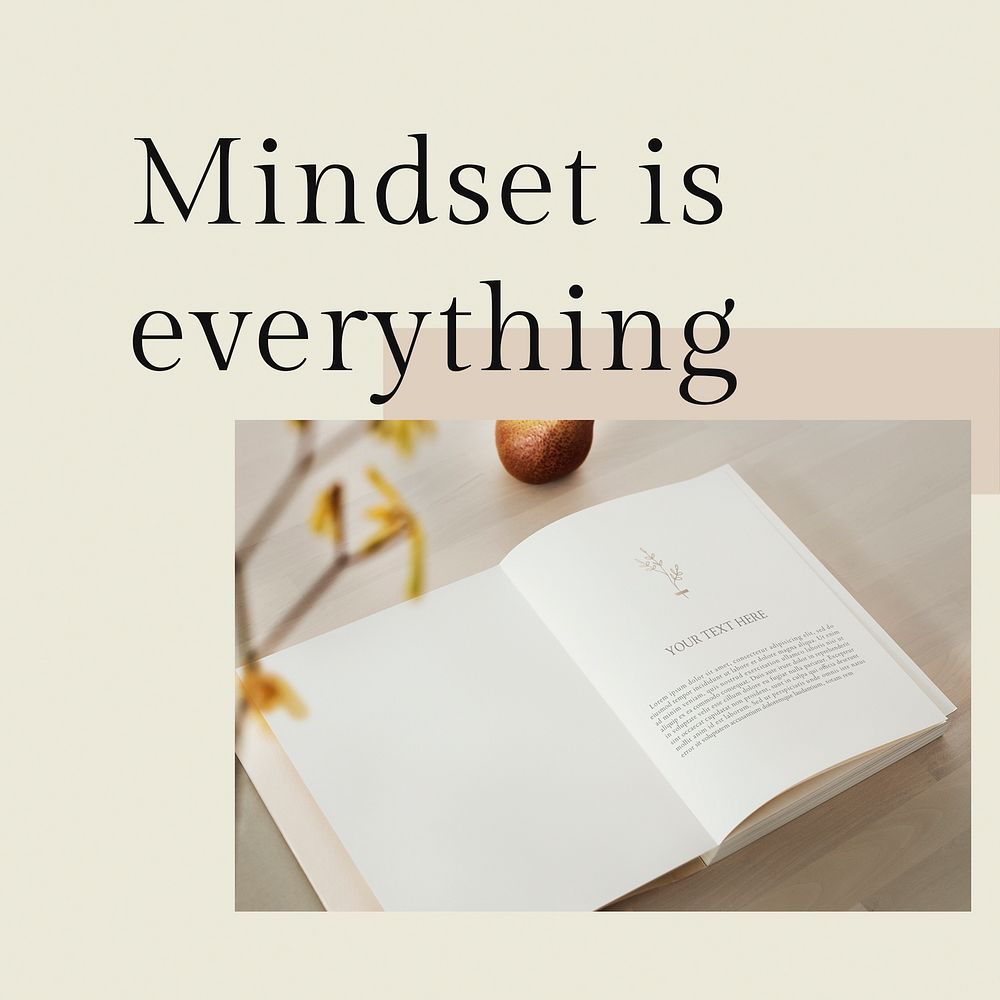 Positive mindset template psd quote for social media post mindset is everything