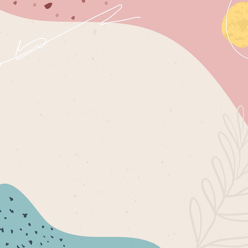 Pastel doodle background, floral border in cute design vector