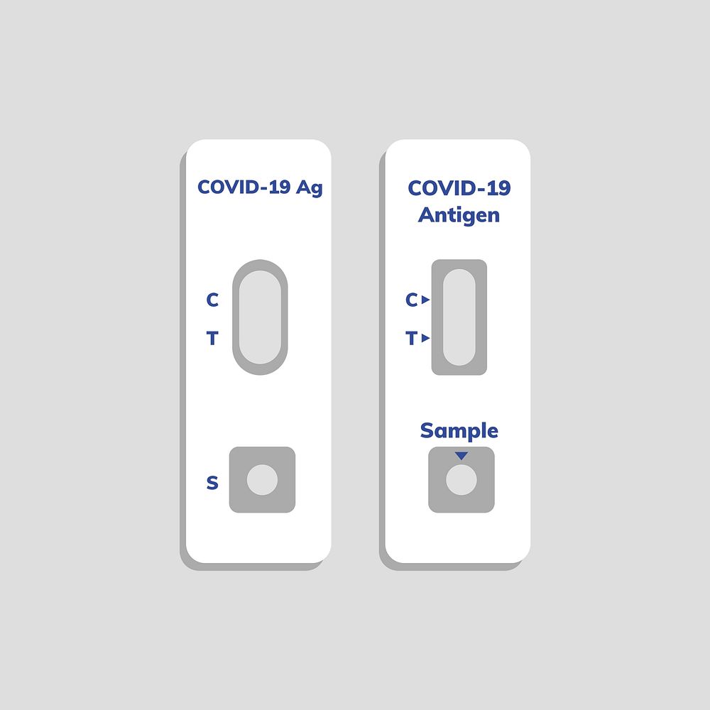 Rapid test psd illustration, COVID 19 diagnostic kit flat design