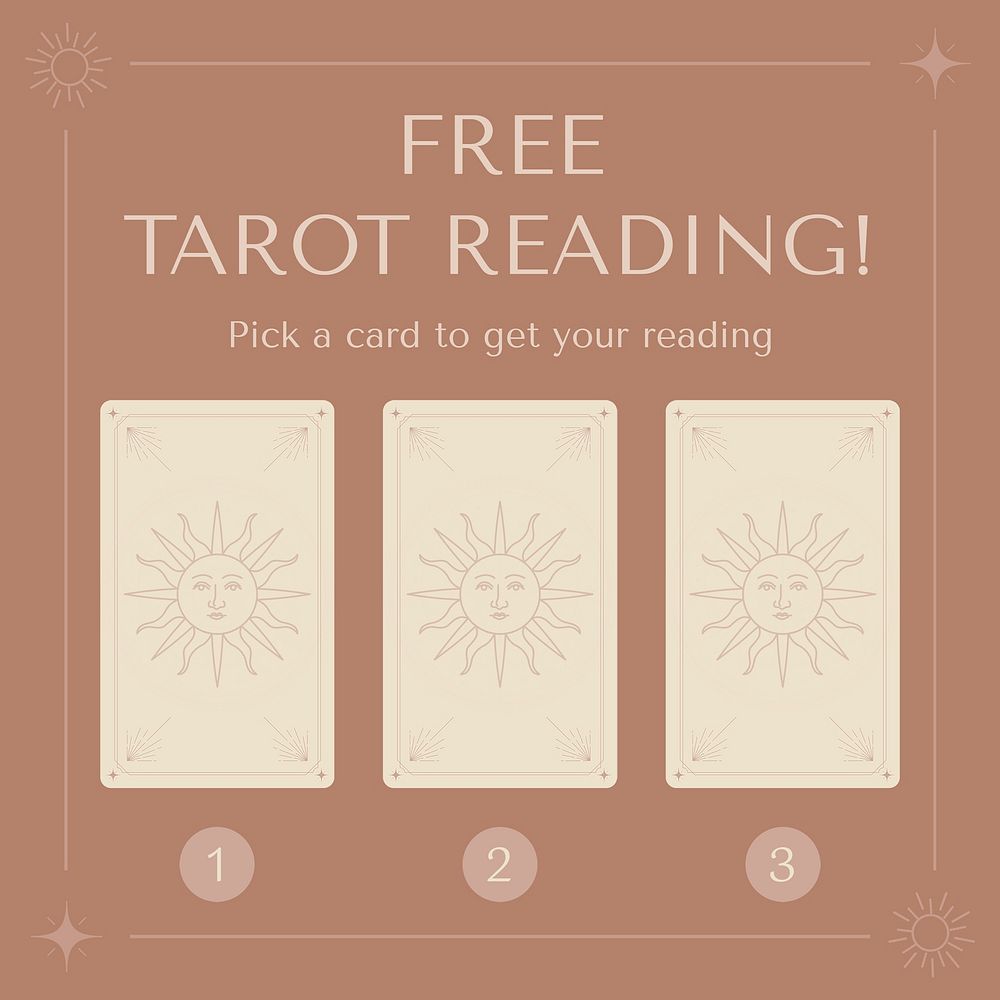 Minimal facebook post template, tarot card reading, marketing ad psd