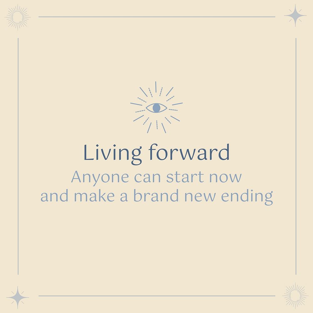 Living forward instagram post template, minimal inspirational quote vector