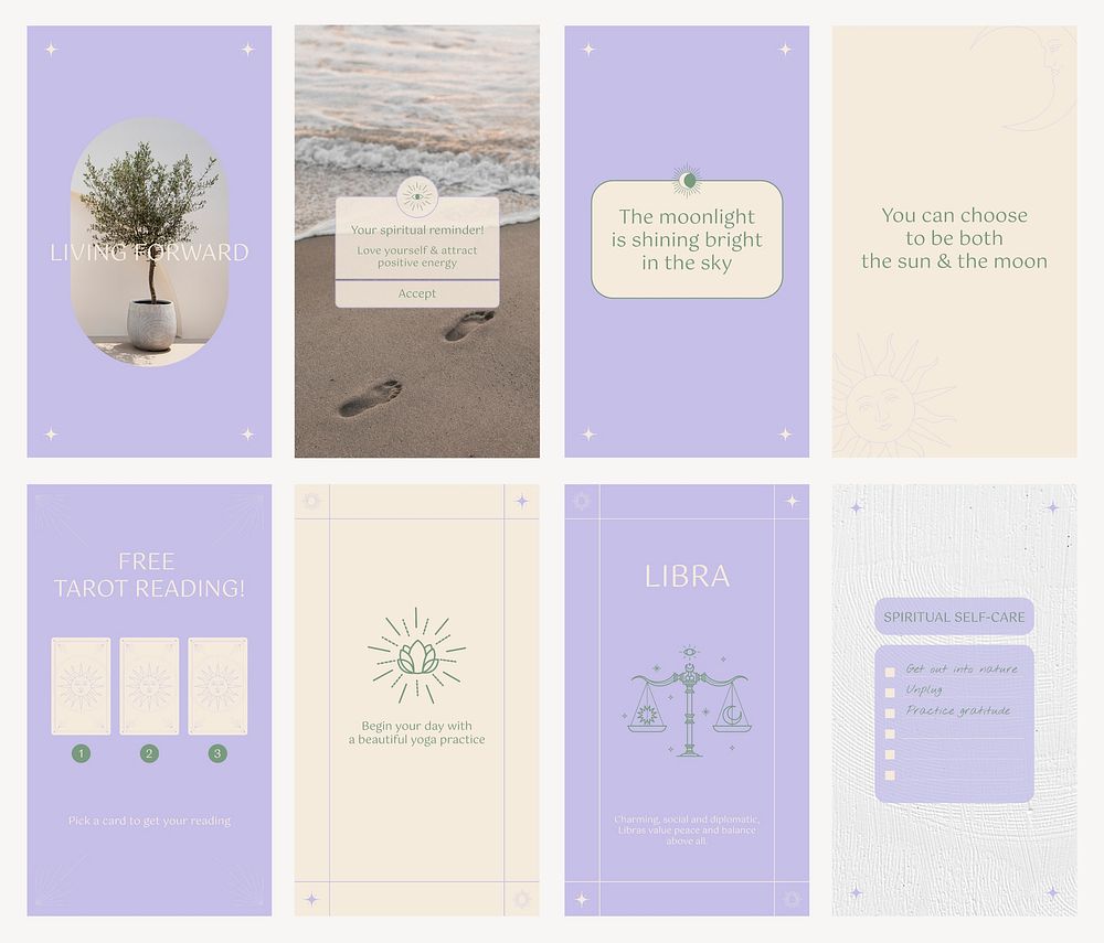 Inspirational quote instagram story template, minimal graphic psd set
