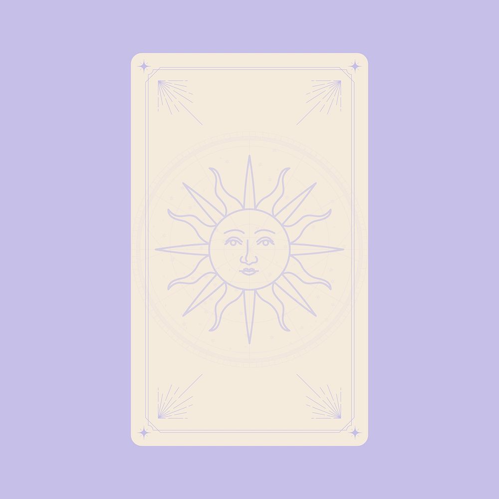 Mystic sun clipart, aesthetic tarot card, magic design vector