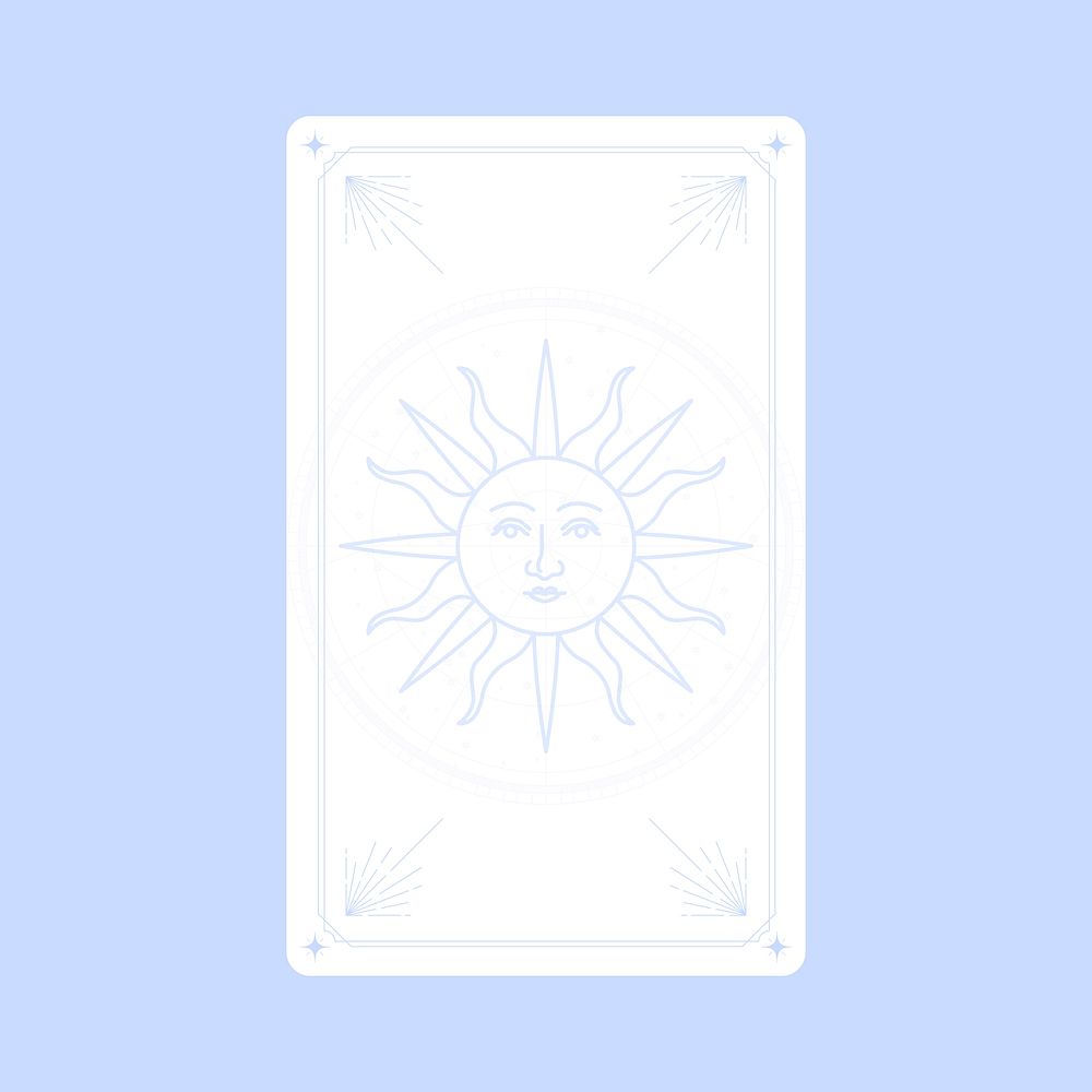 Mystic sun clipart, aesthetic tarot card, magic design vector