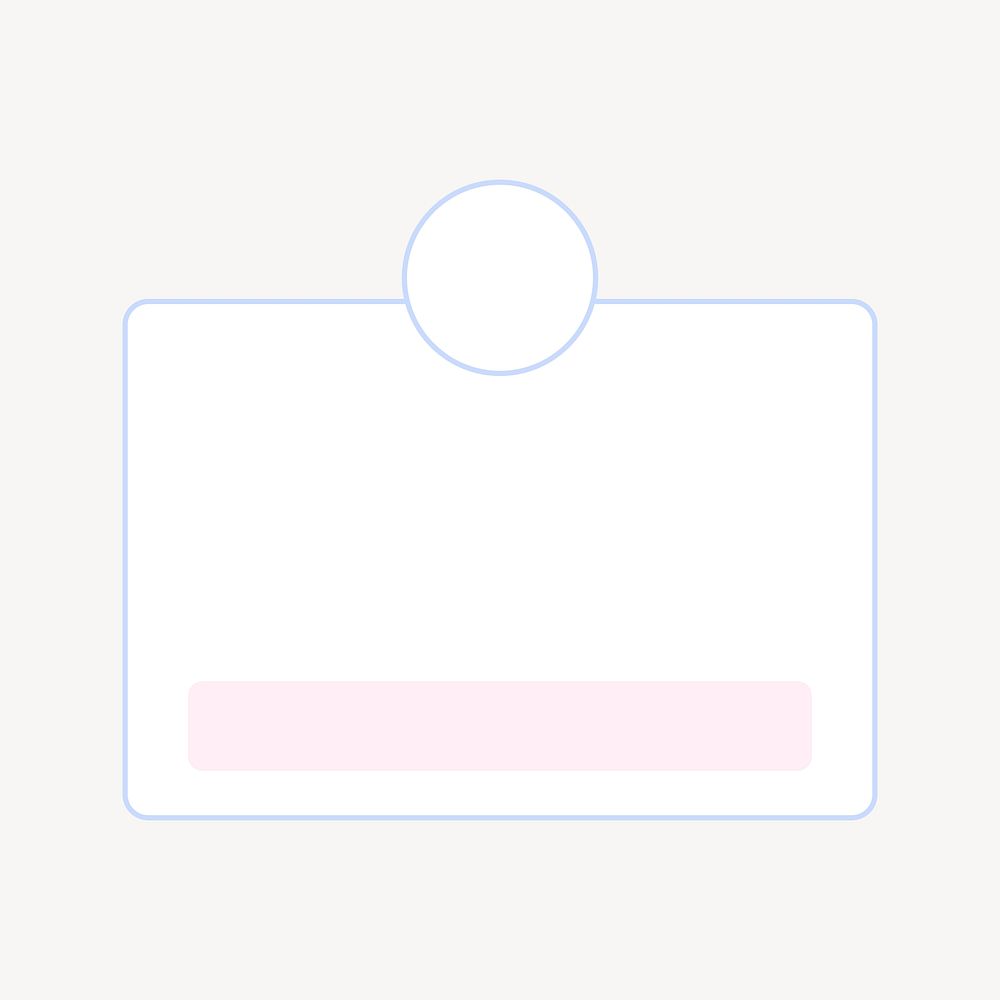 Minimal notification frame, social media post graphic vector